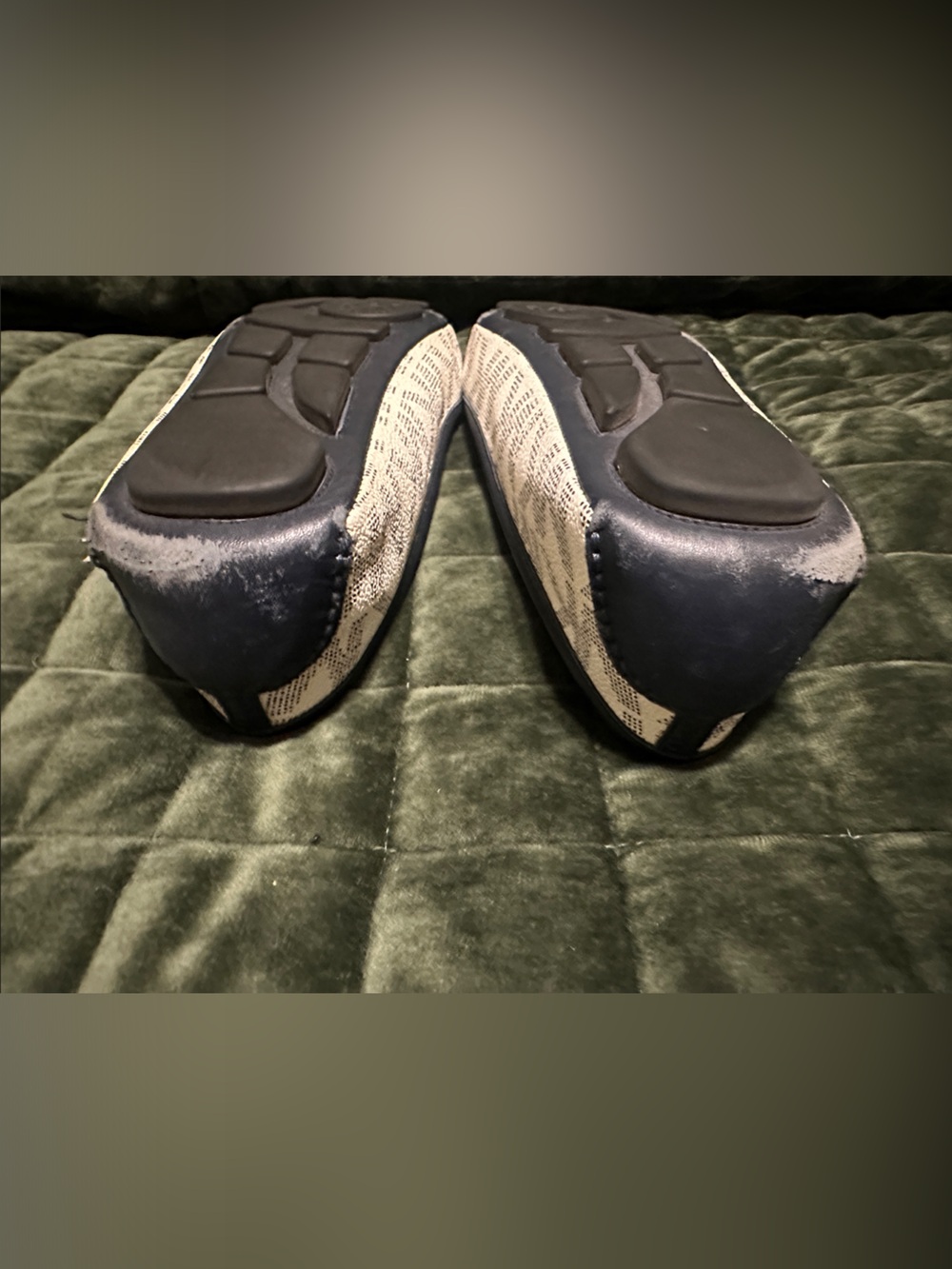Michael Kors Navy & White MK Signature Logo Ballet Flats with Gold Hardware - Picture 10 of 16
